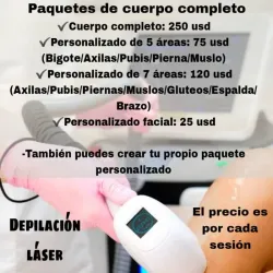 Paquetes cuerpo completo Depilación láser 
