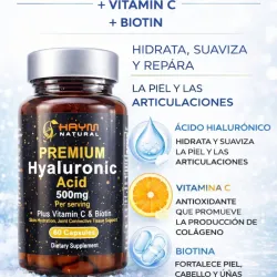 ✨ Cápsulas de Ácido hialurónico, Biotina y Vitamina Cpara cabello, piel y uñas