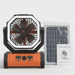 Ventilador recargable con panel solar