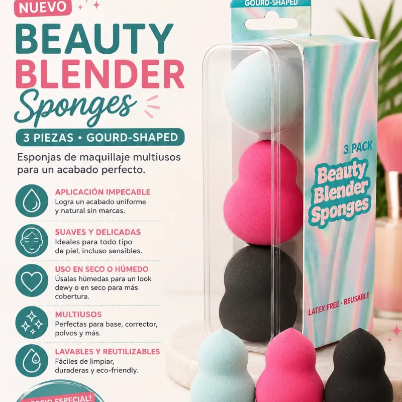 Set de Esponjas Beauty Blender (3 piezas) 💖✨