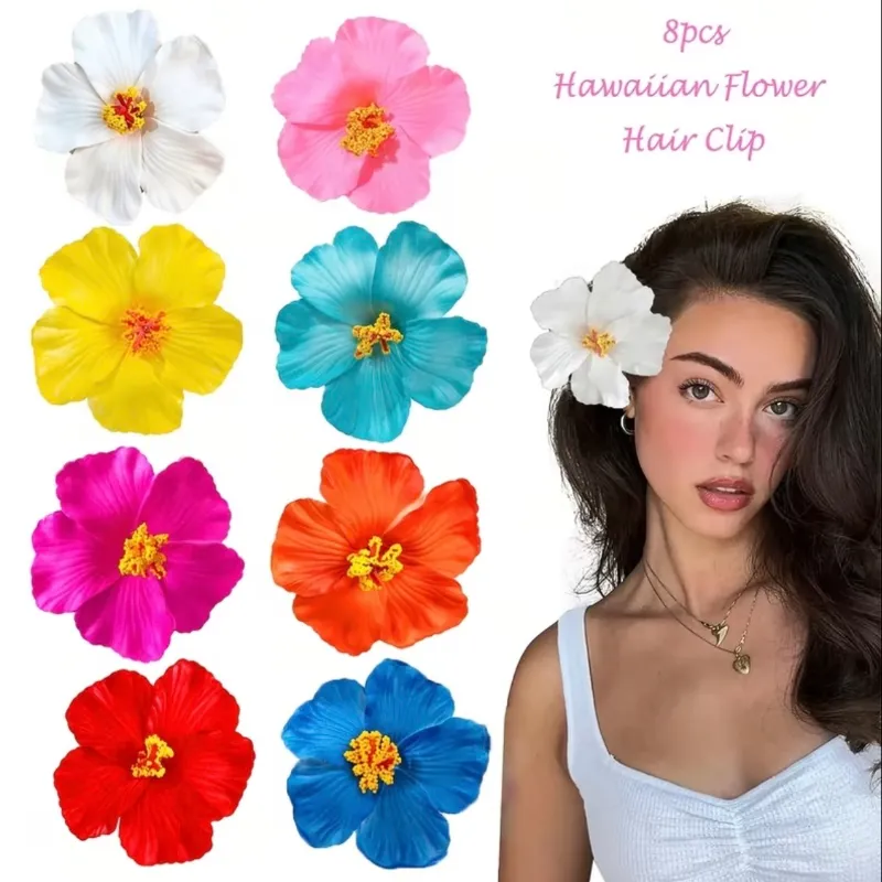 Hebillas de flores de hibisco grandes