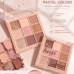 Paleta de Sombras Pastel Colors – 9 Tonos