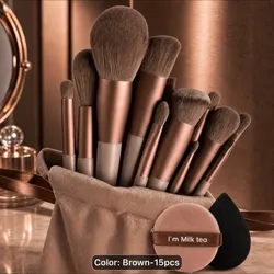 Set de Brochas para Maquillaje – 15 Piezas