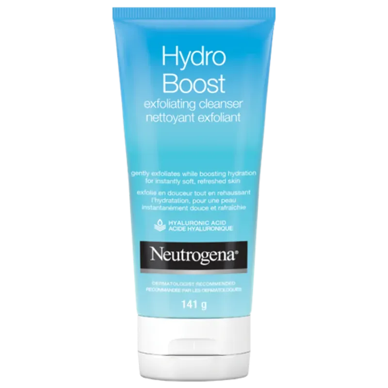 Limpiador facial diario exfoliante suave Neutrogena Hydro Boost con ácido hialurónico,