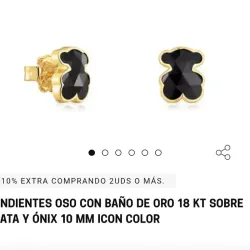 Pendiente osso con baño de oro 18k