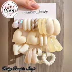 Aretes blanco mármol