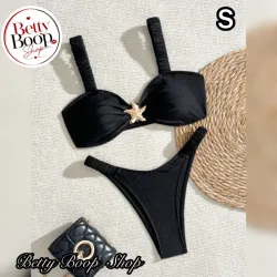 Bikini negro con hebilla dorada