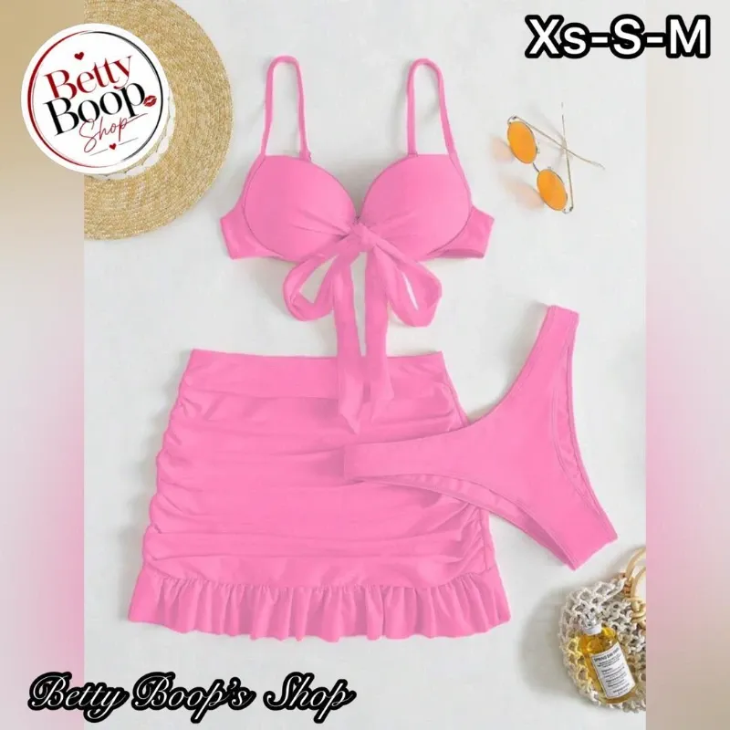 Bikini rosa barbie con pareo