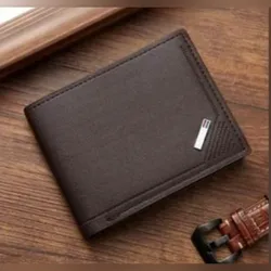 Billetera marrón oscuro lisa