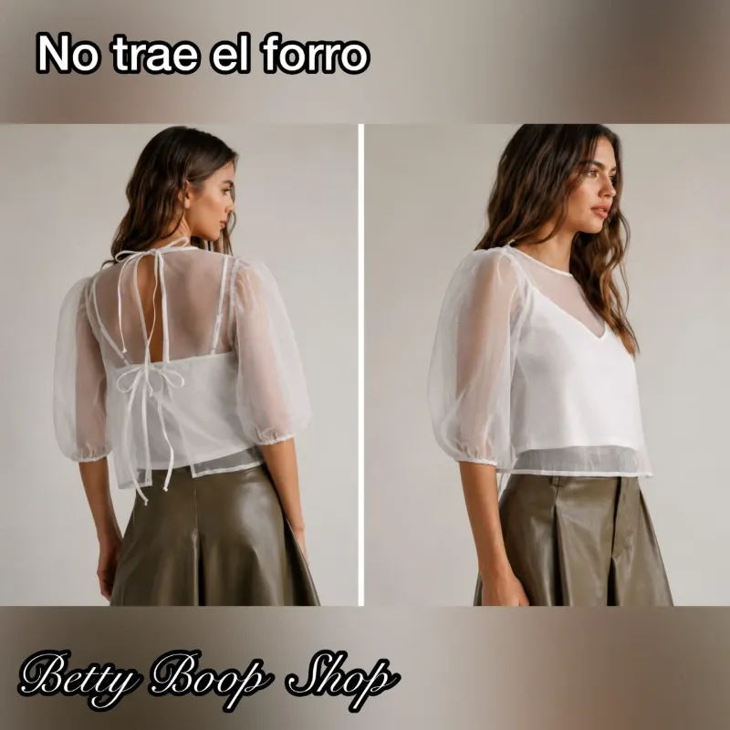 Blusa de mangas transparente