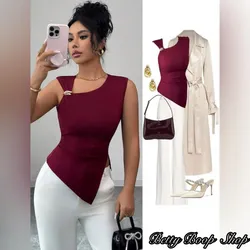 Blusa roja adorno dorado