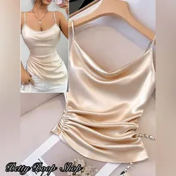 Blusa satinada beis