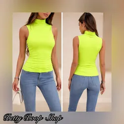 Blusa verde neón de cuello