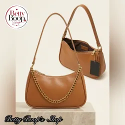 Bolso caqui de correa corta y cadena