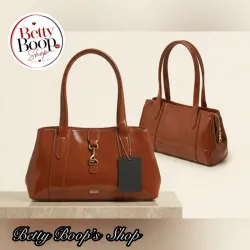 Bolso ocre grande con broches de adorno