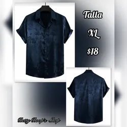 Camisa azul satinada