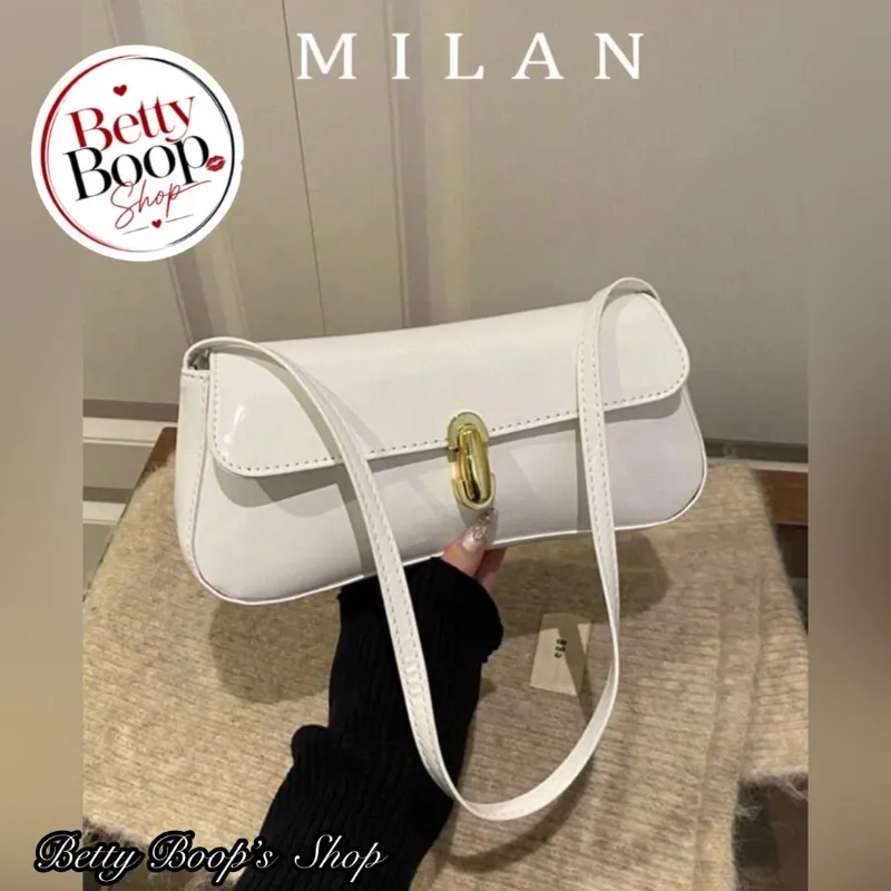 Cartera blanca de charol