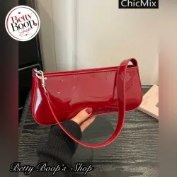 Cartera rojo vino con zipper