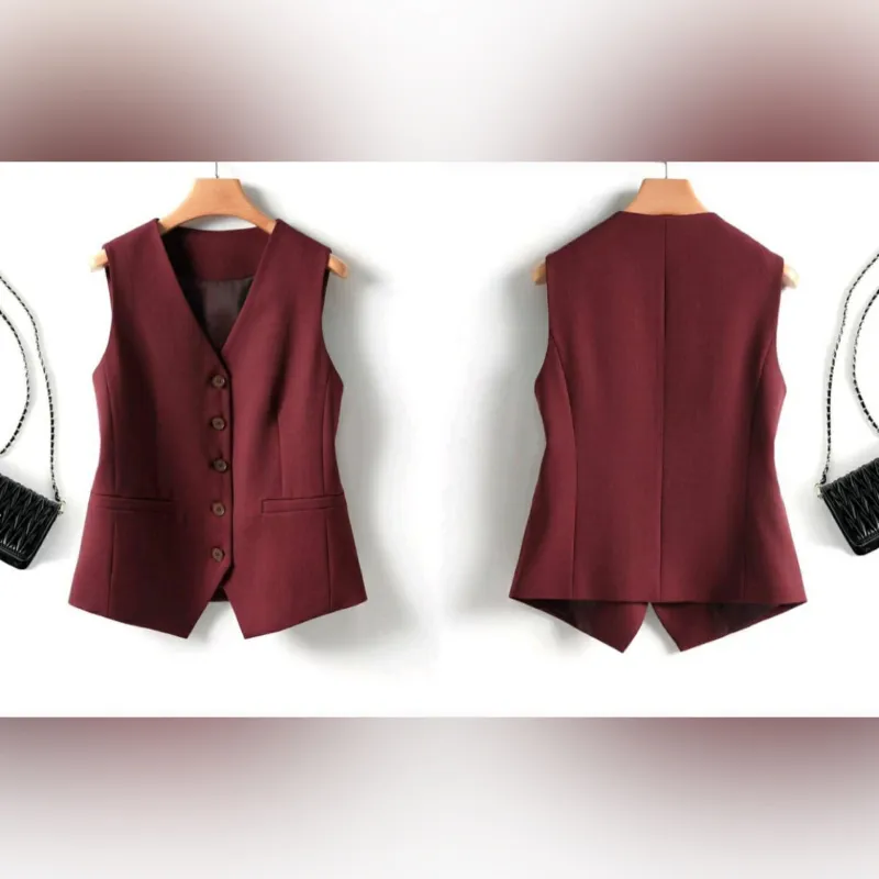 Chaleco rojo vino de excelente calidad