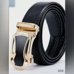 Cinturón de hombre hebilla gruesa dorada