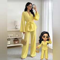 Conjunto amarillo de pantaloneta y camisón