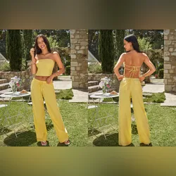 Conjunto amarillo de pantaloneta y top