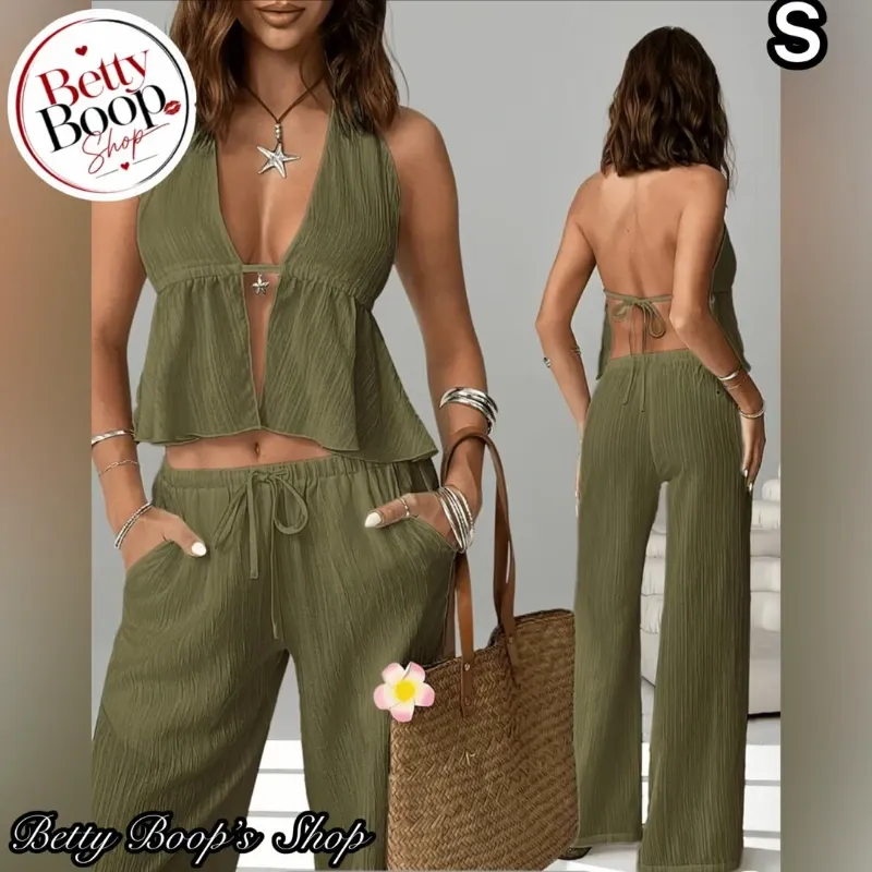 Conjunto Betty Boop en verde olivo