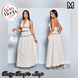 Conjunto blanco con estampado polka dot