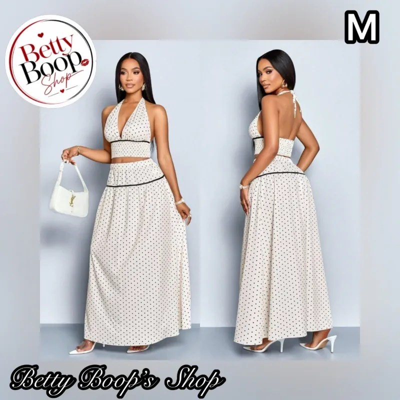 Conjunto blanco con estampado polka dot