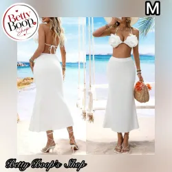 Conjunto blanco con top de flores