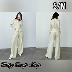 Conjunto blanco hueso de blaizer y pantalón