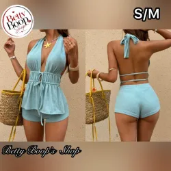 Conjunto celeste coqueto y veraniego