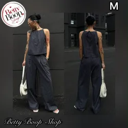 Conjunto gris a rayas estilo traje