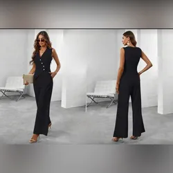 Conjunto negro de pantalón y chaleco