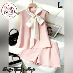 Conjunto rosa claro con lazo