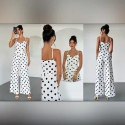 Enterizo blanco pantaloneta de lunares