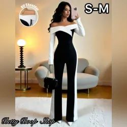 Enterizo negro y blanco de mangas largas