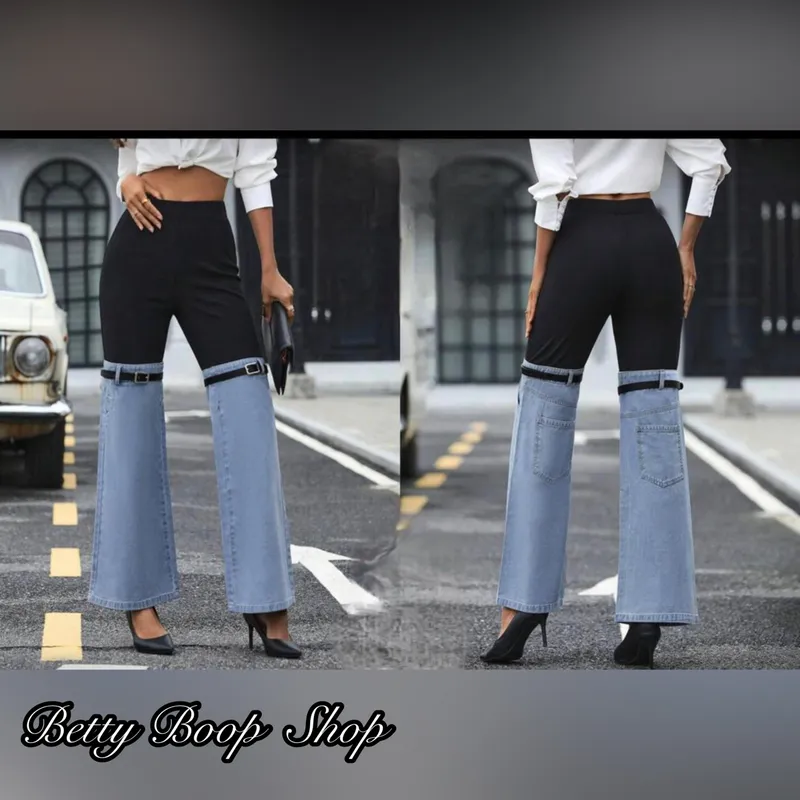 Jeans de dos tonos campana
