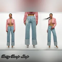 Jeans de falso ancho