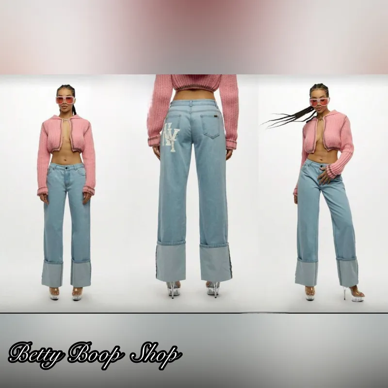 Jeans de falso ancho