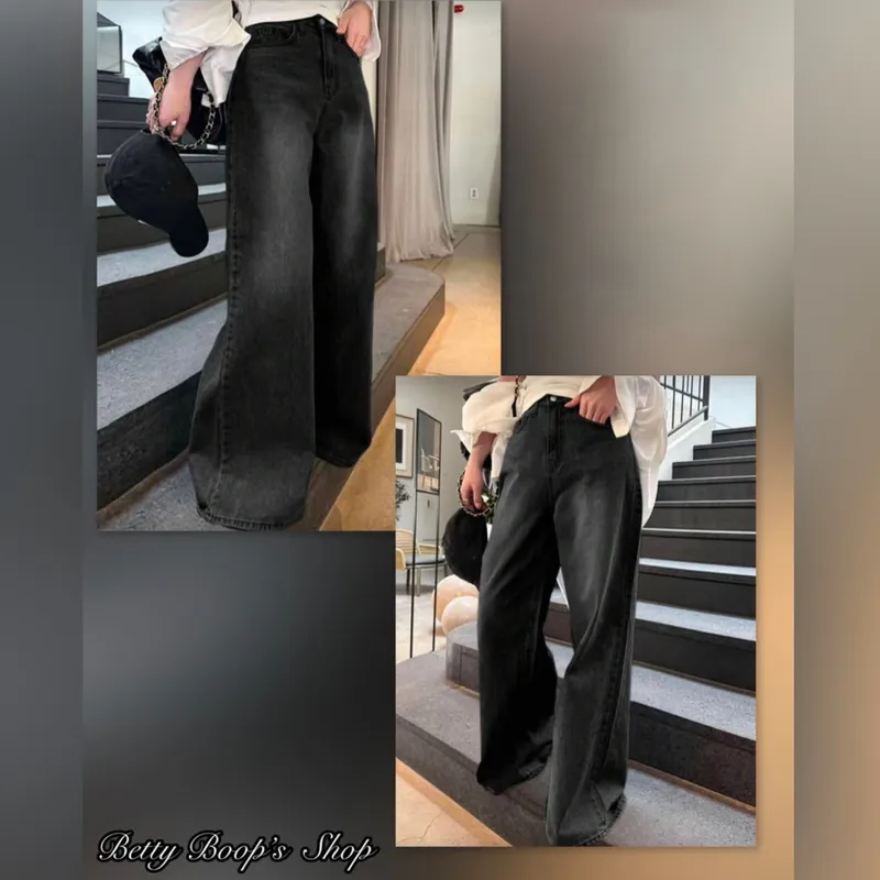 Jeans negro corte ancho
