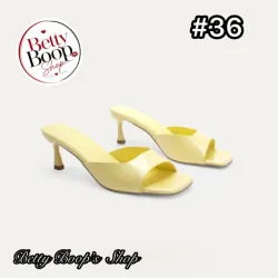 Sandalias de tacón amarillo pastel