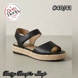 Sandalias negras con zuela de caucho