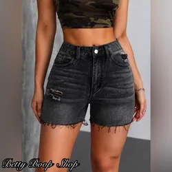 Short de mezclilla negro