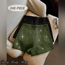 Short verde oliva de brillo