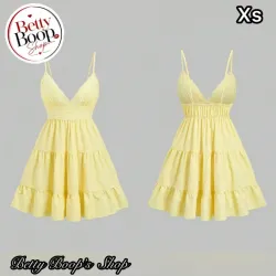 Vestido amarillo pastel de tirantes