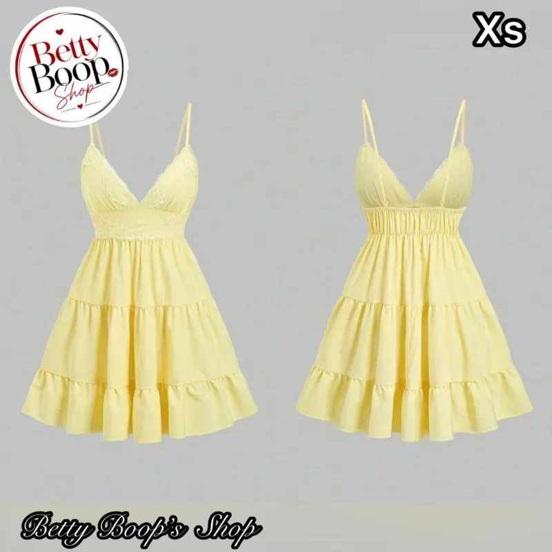Vestido amarillo pastel de tirantes