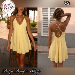 Vestido amarillo pastel suelto tirantes finos