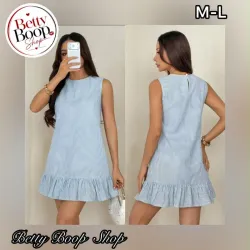 Vestido azul cielo corte recto y fresco