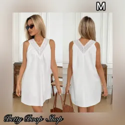 Vestido blanco de cuello en V